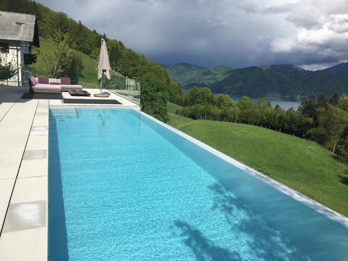 Attersee Luxury Design Villa With Dream Views, Large Pool And Sauna Nussdorf am Attersee Buitenkant foto